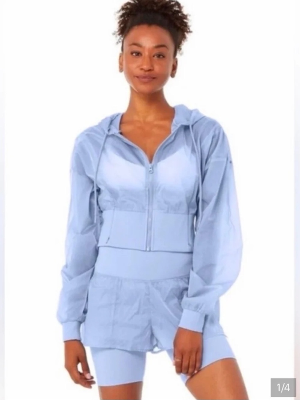 Alo Yoga Lightweight blue cropped jacket size M